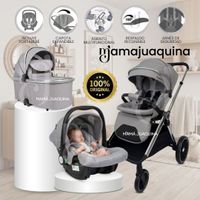 Coche Moisés Travel System «TAURO MAX» con Porta Bebé Gris