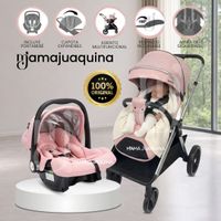 Coche Moisés Travel System «TAUROX» con Porta Bebé Rosado