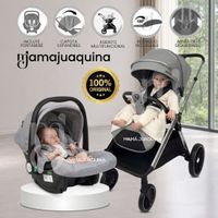 Coche Moisés Travel System «TAUROX» con Porta Bebé Gris