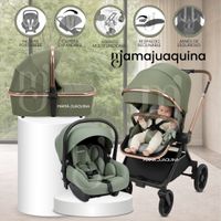 Coche Moisés Travel System «HELEN PLUS» con Sistema Adaptable & Porta Bebé Verde