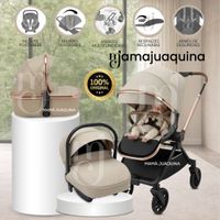 Coche Moisés Travel System «HELEN PLUS» con Sistema Adaptable & Porta Bebé Beige