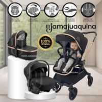 Coche Moisés Travel System «HELEN PLUS» con Sistema Adaptable & Porta Bebé Negro