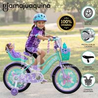 Bicicleta Campera para Niña Aro 20 «ALANIS» con Canasta Verde & Morado