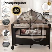 Cuna Corral de Lujo «ROMI» Beige con Colchón