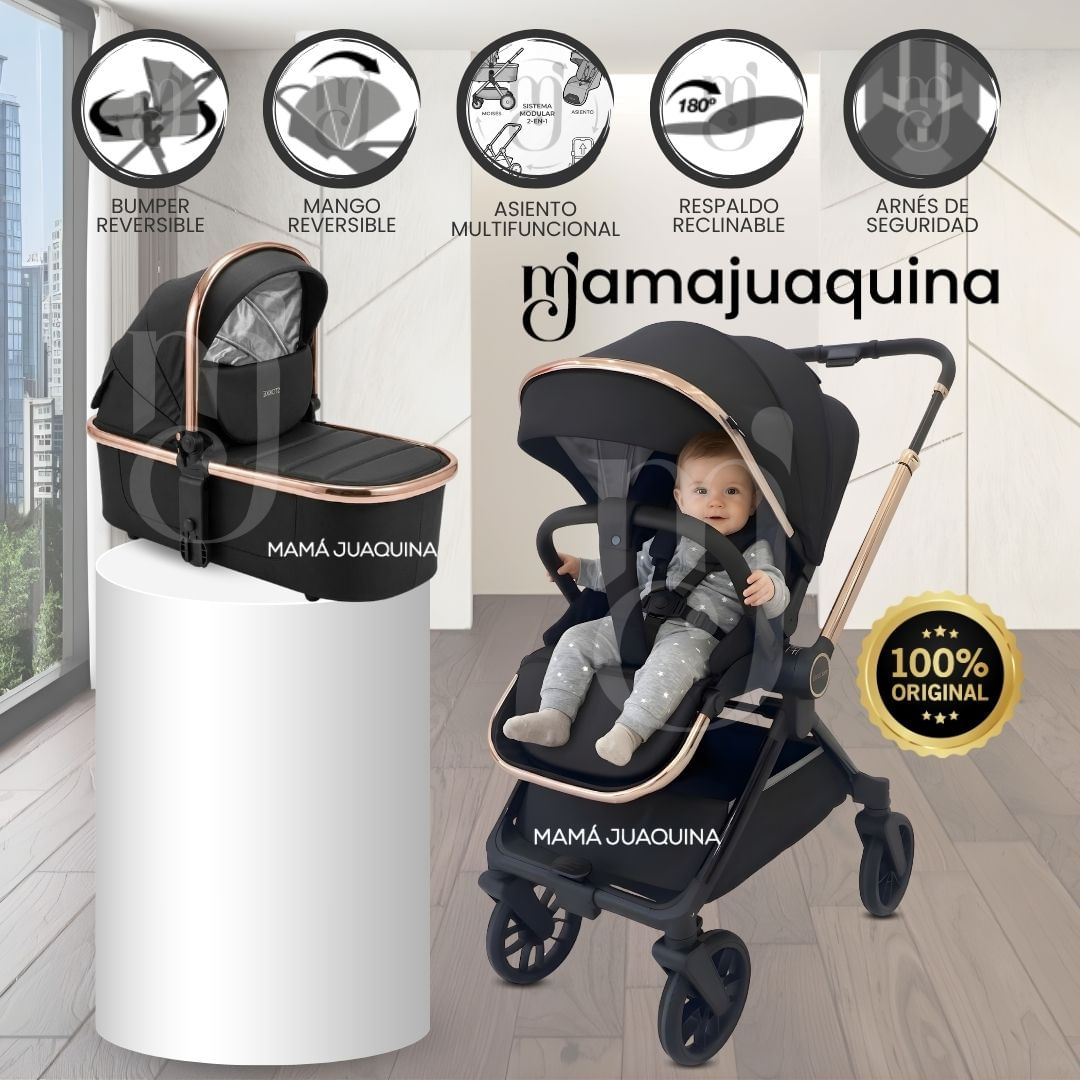 Coche Moisés Travel System «HELEN DUO» con Sistema Adaptable Negro