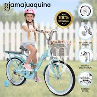 Bicicleta Campera para Niña Aro 16 «BETTY II» con Canasta Turquesa