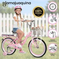 Bicicleta Campera para Niña Aro 16 «BETTY II» con Canasta Rosado