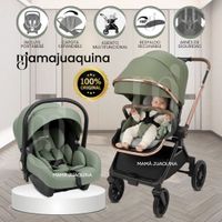 Coche Moisés Travel System «HELEN MIX» con Porta Bebé Verde