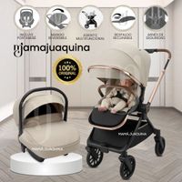 Coche Moisés Travel System «HELEN MIX» con Porta Bebé Beige
