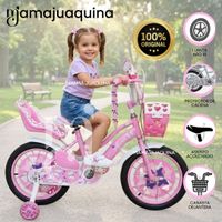 Bicicleta Campera para Niña Aro 16 «ALANIS II» con Canasta Rosado