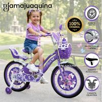 Bicicleta Campera para Niña Aro 16 «ALANIS II» con Canasta Morado