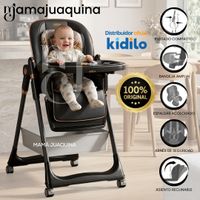Silla de Comer Plegable «NESSY» Kidilo de Lujo Negro