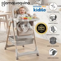 Silla de Comer Plegable «NESSY» Kidilo de Lujo Gris Claro