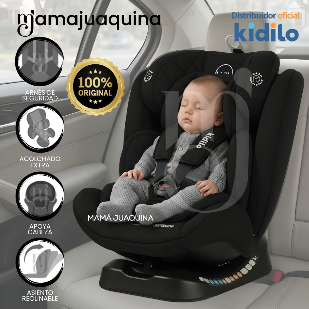Silla de Auto para bebés Kidilo «MOSHI» Edición Limitada Negro