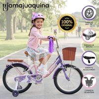 Bicicleta Campera para Niña Aro 20 «WENDY» con Canasta Rosado & Morado
