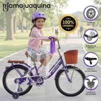 Bicicleta Campera para Niña Aro 20 «WENDY» con Canasta Morado