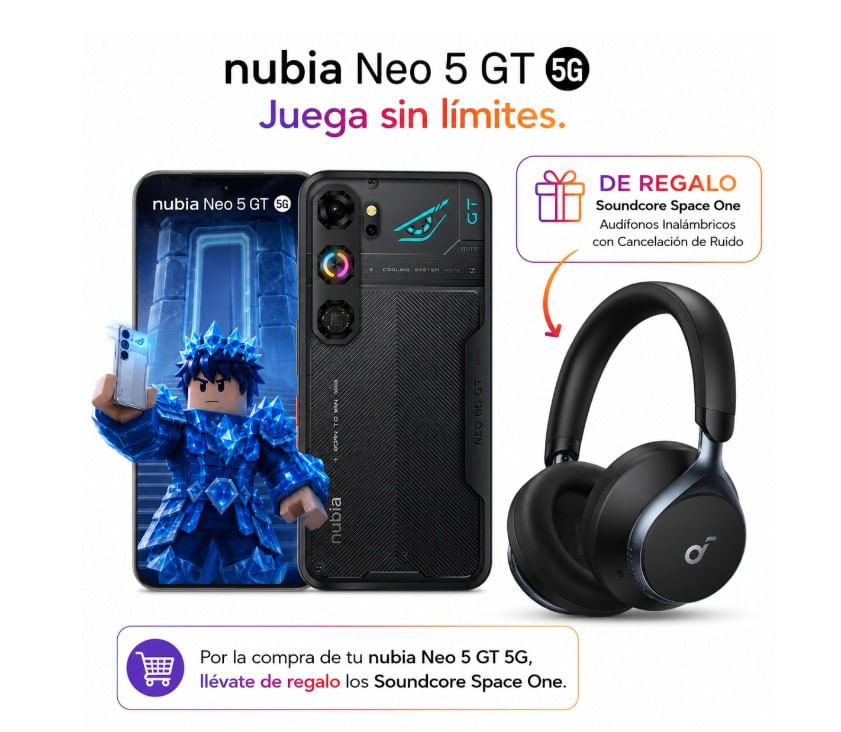 Smartphone ZTE Nubia Neo 5 GT (8+12)GB+256GB 5G Negro + Gift
