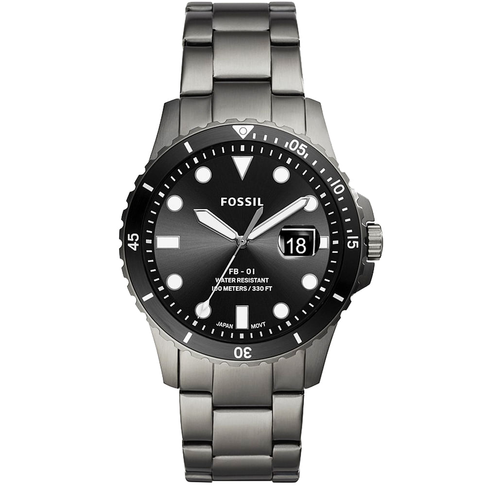 Reloj Fossil FB-01 FS5655 Fecha Acero Inoxidable Gris Gunmetal