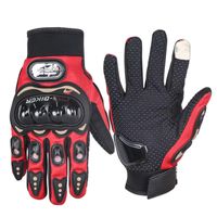 Guantes para Moto Dedo Completo y Táctil Guantes Protector Rojo Talla XL