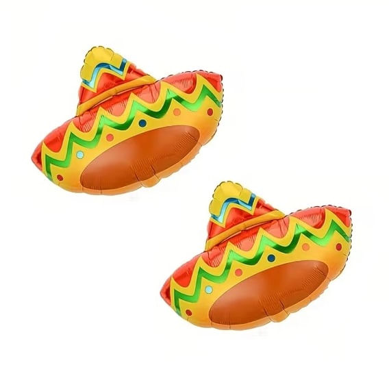 Set x 2 globos metálicos sombrero mexicano grande fiesta México