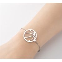 Pulsera pelota de básquet plateada