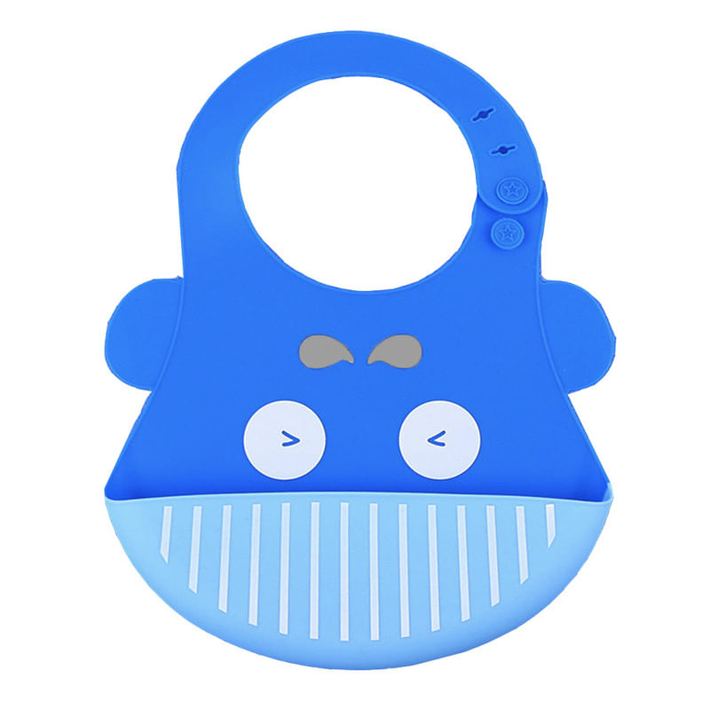 Babero Silicona Con Atrapa Comida Para Bebe Baby Froggie Ballena Azul
