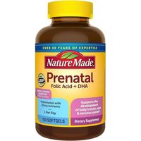 Nature Made Suplemento Multivit Prenatal Folic Acid + DHA - 150 softgel