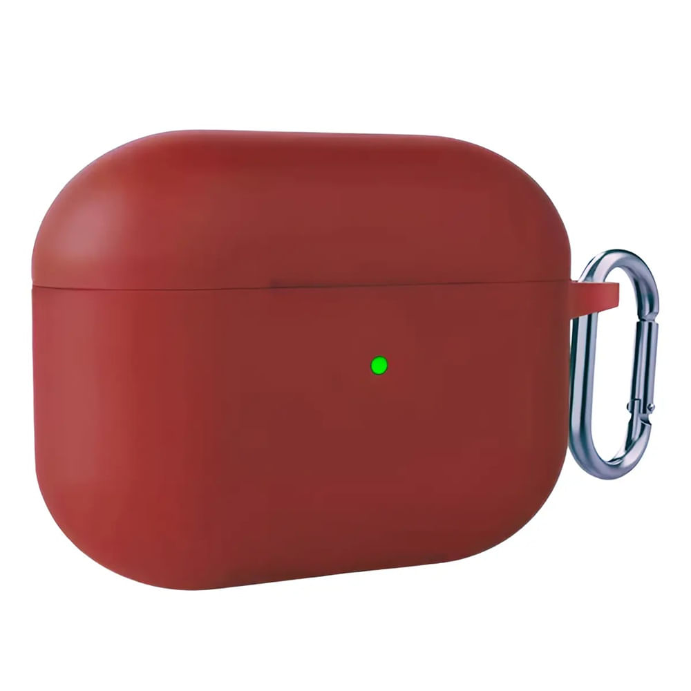 CASE FUNDA DE SILICONA PARA AIRPODS PRO 3 GENERACION 2025 GUINDA