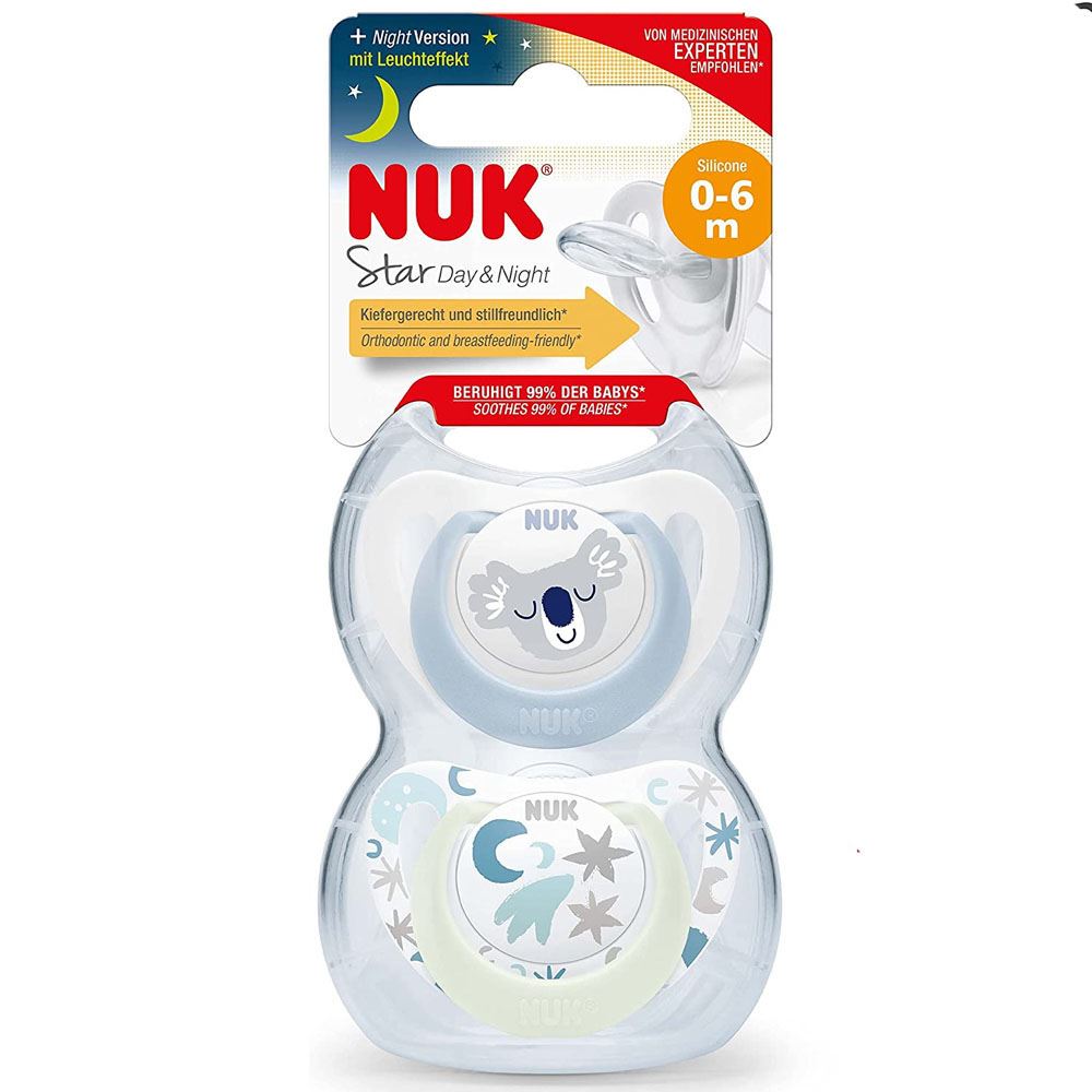 Nuk Chupón Star Día y Noche 0-6 meses Niño