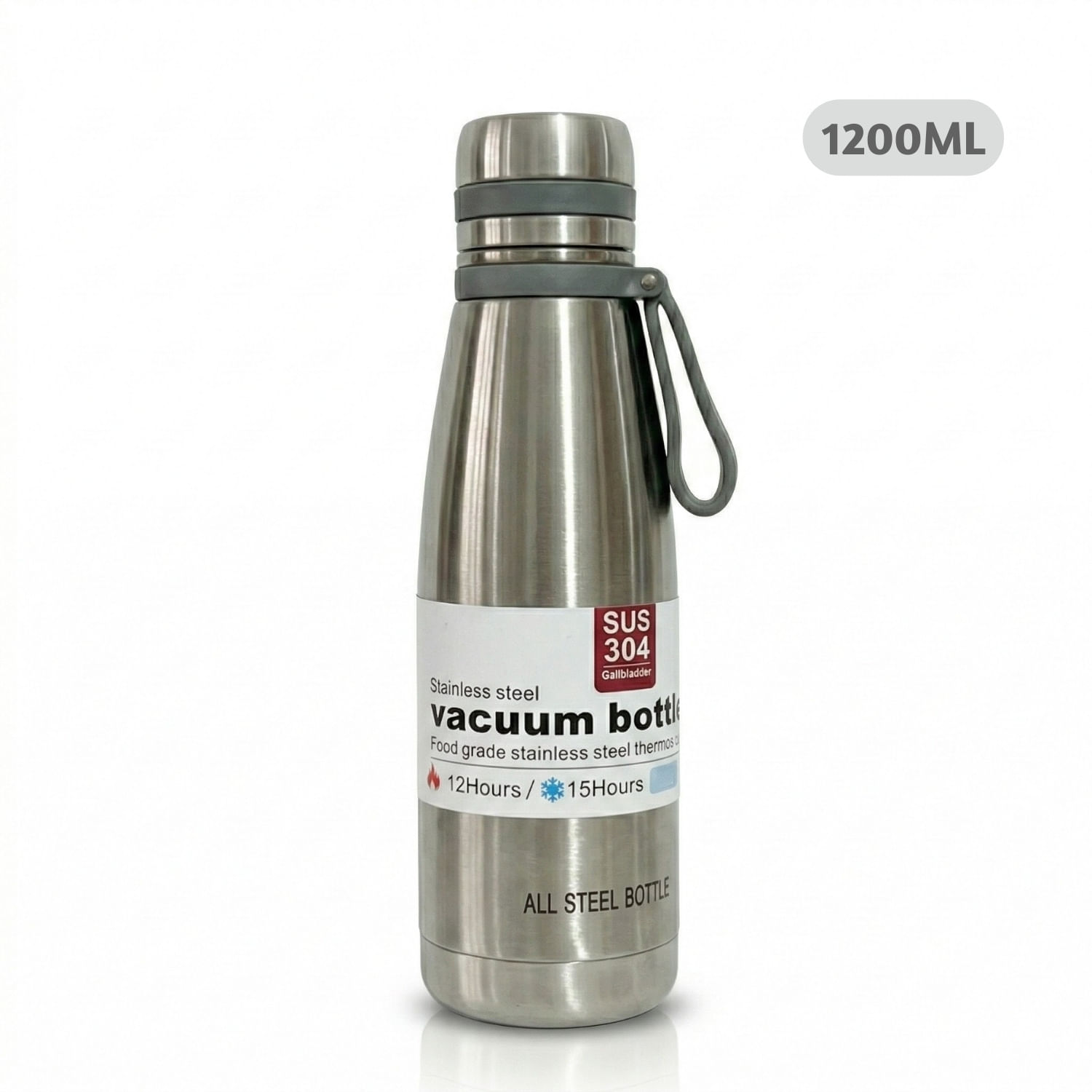 Termo Tomatodo de Acero Inoxidable con Filtro Para Té de 1.2 Litros Color Plateado
