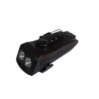 LUZ DELANTERA 4 EN 1 PARA BICICLETA TIMBRE SOPORTE HDRT-1018 NEGRO