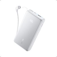 Anker Zolo Power Bank Blanco (20K, 22.5W, Built-In USB-C Cable)