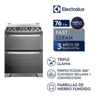 Cocina Electrolux 5 hornillas 76 cm Doble Horno F5EDG