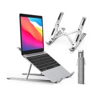 Soporte Aluminio Plegable Laptop Graduable Plateado