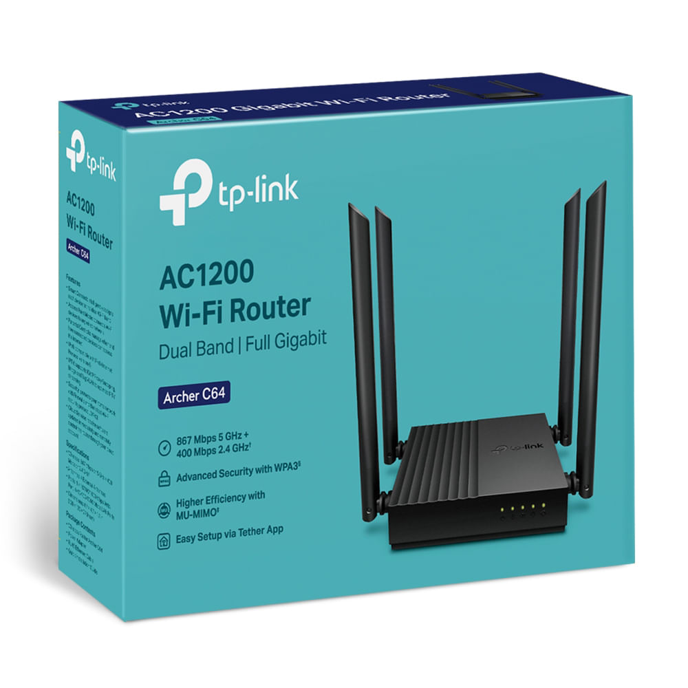 Router Tp-Link Archer C64 1200Ac Mu-Mimo Wifi