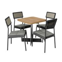 Juego de comedor Larisa Negro con 4 sillas Carraro