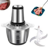 Procesador de carne picador y cortador verduras acero inoxidable 2L