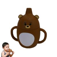Vaso de Silicona Anti Derrame Osito Marron Para Bebe Baby Froggie