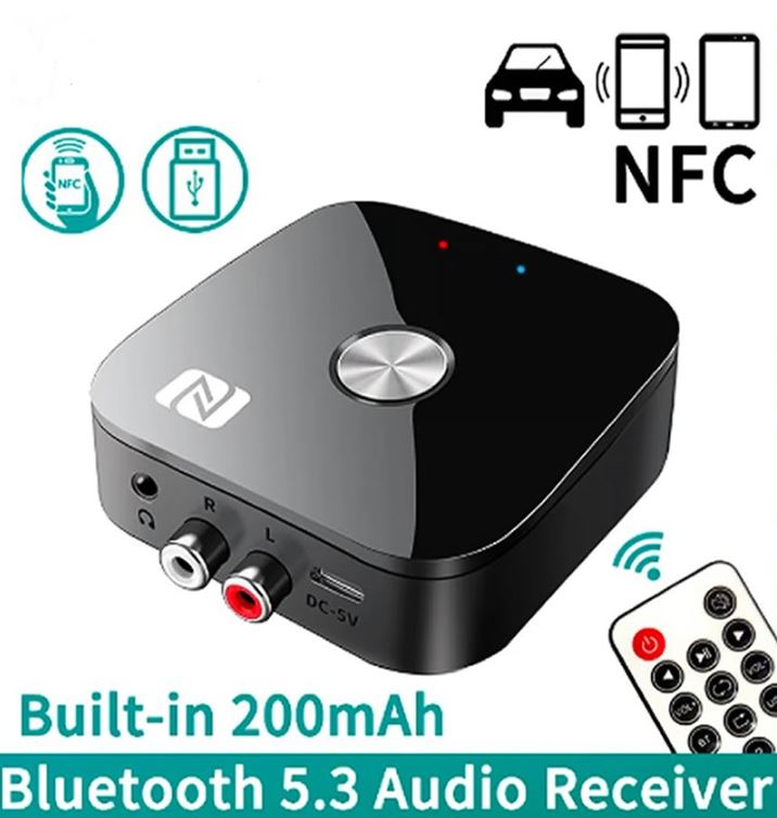 RECEPTOR DE AUDIO T68 CON BLUETOOTH 53 NFC 35MM AUX RCA