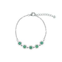 Pulsera Esmeralda Roseta Plata 925