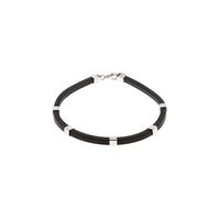 Pulsera Cilindros Red  Plata 925 & Cuero