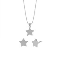 Set de Collar y Aretes Estrellas Plata 925