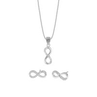 Set de Collar y Aretes Infinito Plata 925