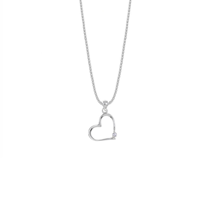 Collar Corazón Casual Plata 925