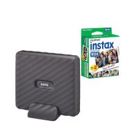 Impresora Fujifilm Instax Link Wide Mocha Gray+Pack Pelicula Widex20