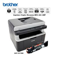 Impresora multifuncional Láser B/N Brother DCP-1617NW WIFI Red ADF USB