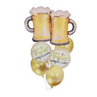 Set x 6 globos para hombre feliz cumpleaños cervezas
