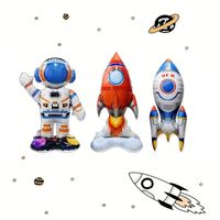 Set x 3 globos cumpleaños fiesta temática espacial astronauta cohete