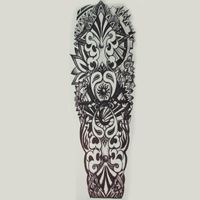 Tatuaje manga temporal falso hojas sol para brazo o pierna 48 x 17cm
