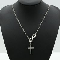 Collar Para Mujer Cruz Infinito Plateado